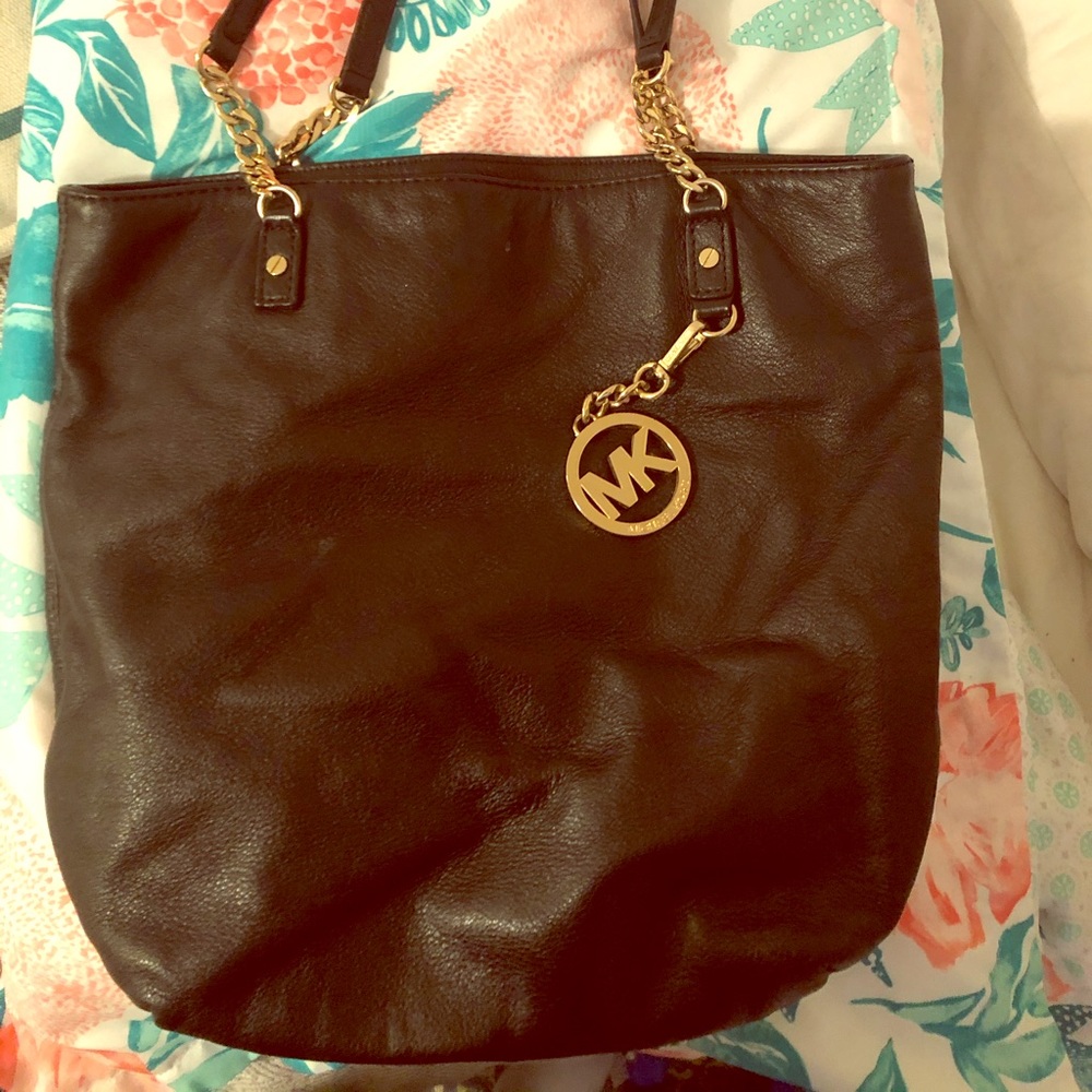 Michael  Kors black leather purse